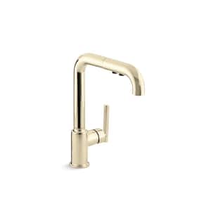 Purist Single-Handle Pull Down Sprayer Kitchen Faucet in Vibrant French Gold