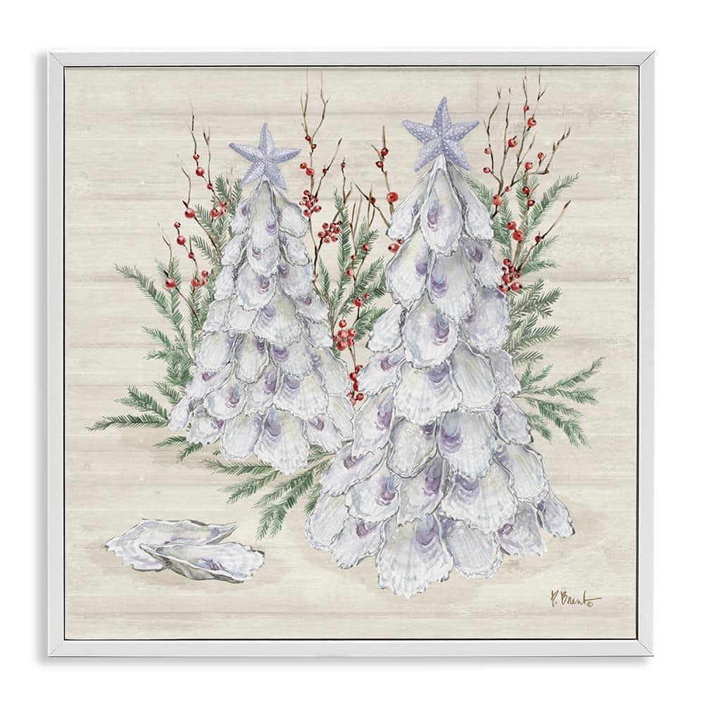 Seashells & Holly Trees by Paul Brent White Framed Coastal Giclee Art Print 24 in. x 24 in. price history on PriceWatchPro