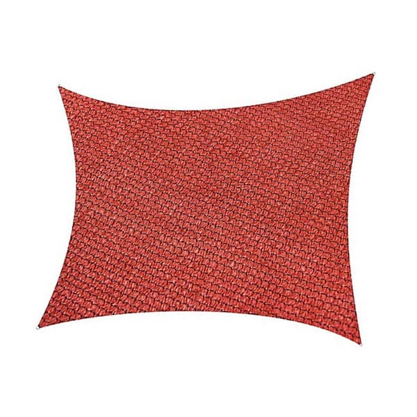Unbranded 8 ft. x 12 ft. 185 GSM Stain Resistant Red Rectangle Sun Shade Sail Canopy UV Block for Patio Outdoor Activities