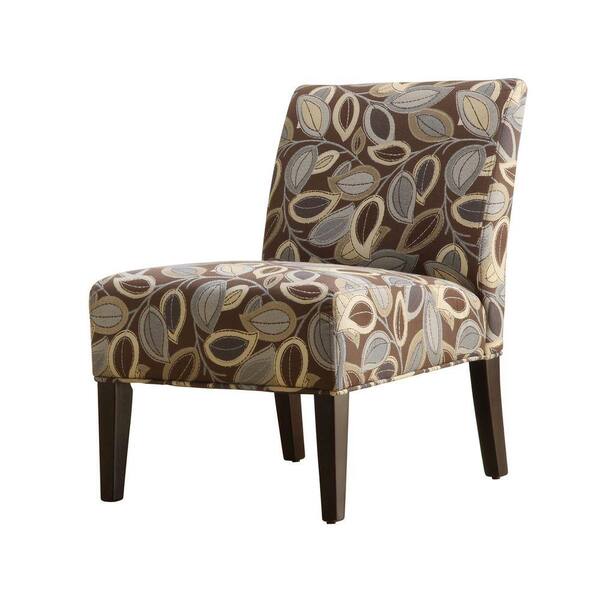 Unbranded Leaves Print Upholstered Lounge Chair-DISCONTINUED