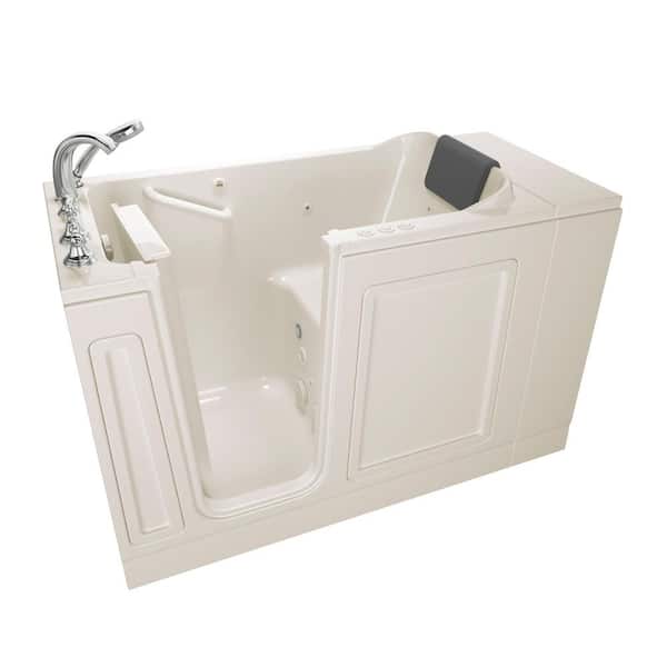 American Standard Acrylic Luxury 48 in. x 28 in. Left Hand Walk-In Whirlpool and Air Bathtub in Linen