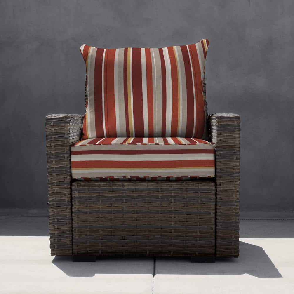Stripe Brick Outdoor Deep Seating Cushion Set