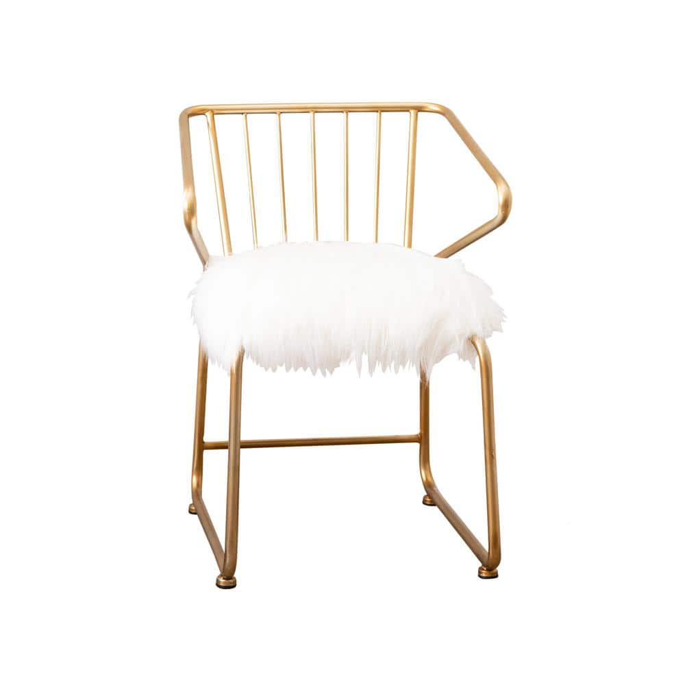 fur gold chair