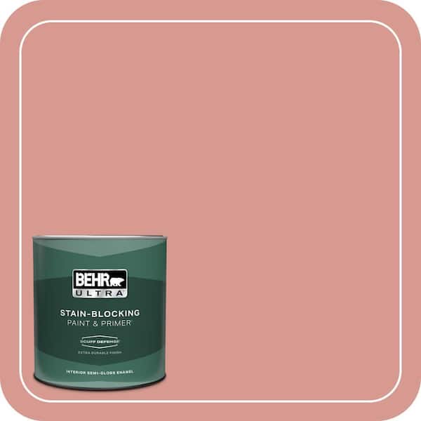 BEHR ULTRA 1 qt. #T13-15 Shanghai Peach Extra Durable Semi-Gloss Enamel Interior Paint & Primer