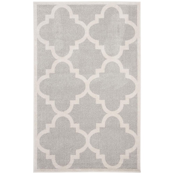 SAFAVIEH Amherst Light Gray/Beige 5 ft. x 8 ft. Border Trellis Area Rug