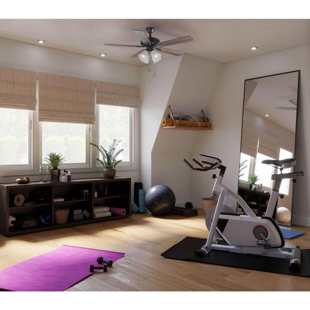 AirPro 52" Matte Black Ceiling Fan with Frosted Shades