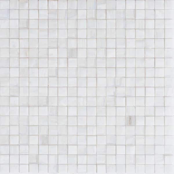 Apollo Tile Skosh 4 in. x 6 in. Glossy White Dove Glass Mosaic Uniform square Wall & Floor Sample Tile (0.13 sq. ft./Piece) (1-Pack)