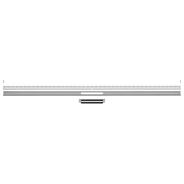 Schluter Kerdi-Line-Vario Brushed Stainless Steel 48 in. Floral Grate and Channel Floor Drain Installation Kit