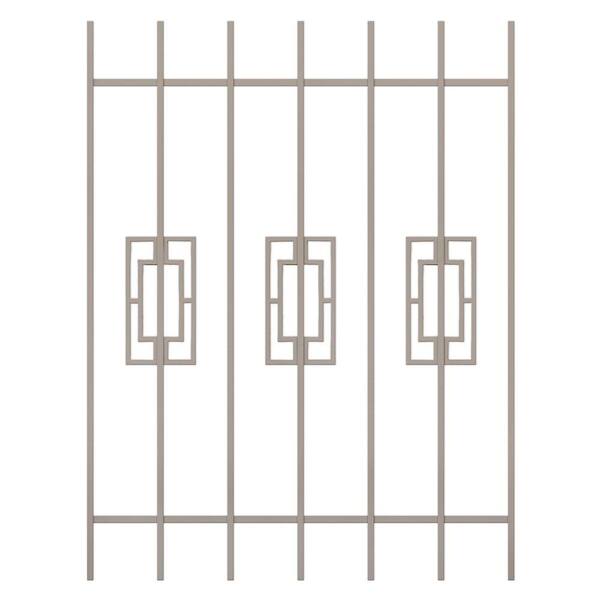 Unique Home Designs Modern Trifecta 36 in. x 48 in. Tan 7-Bar Window Guard-DISCONTINUED