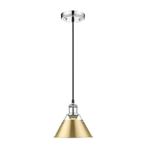 Orwell 100-Watt 1-Light Chrome and Brushed Champagne Bronze Mini Pendant Light