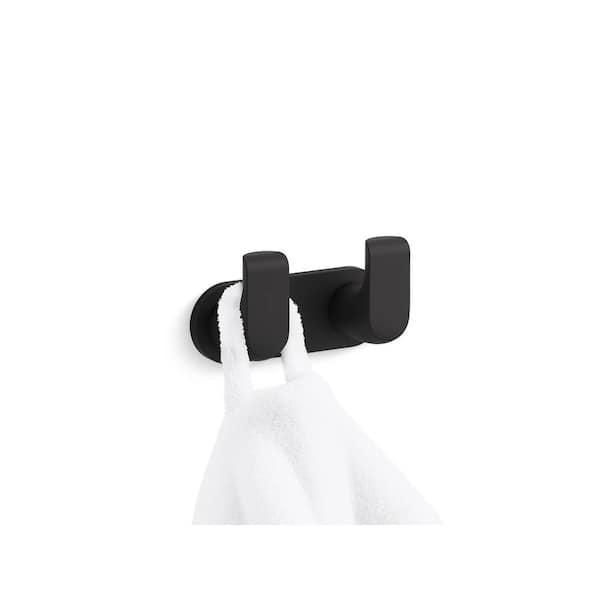 Avid Double Robe Hook in Matte Black