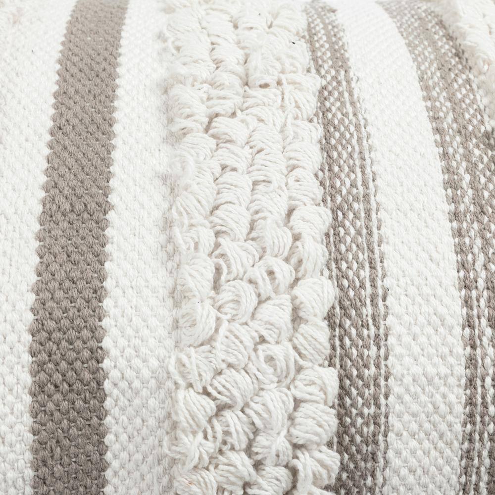 Neutral Cotton Striped 13" x 20" Decorative Pillow Cover
