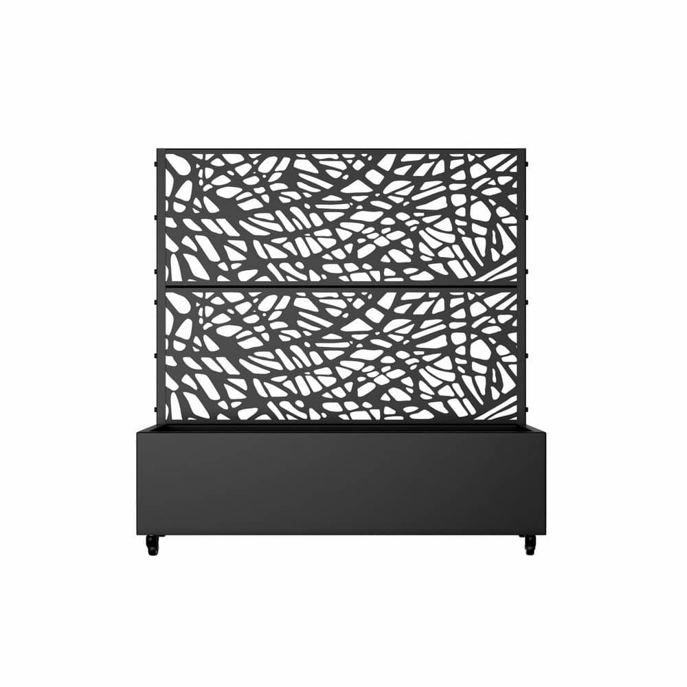 4 ft. H x 4 ft. W Metal Planter Box Privacy Screen Garden Bed with Trellis and Wheels-Black price history on PriceWatchPro
