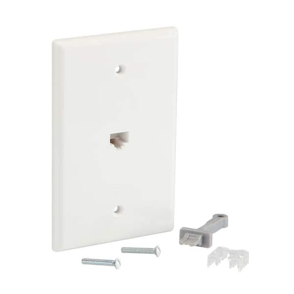 1-Gang Ethernet Midsize/Midway Nylon Wall Plate, White