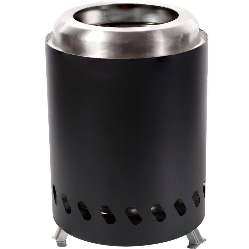 Compact Black Stainless Steel Tabletop Smokeless Fire Pit