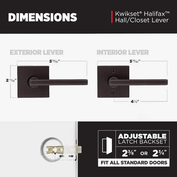 Kwikset Halifax Square Venetian Bronze Passage Hall/Closet Door