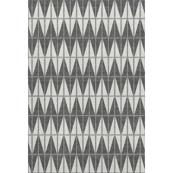 Mayfield Premium Machine Washable Abstract AMF2415 Ivory 10 ft. x 14 ft. Area Rug