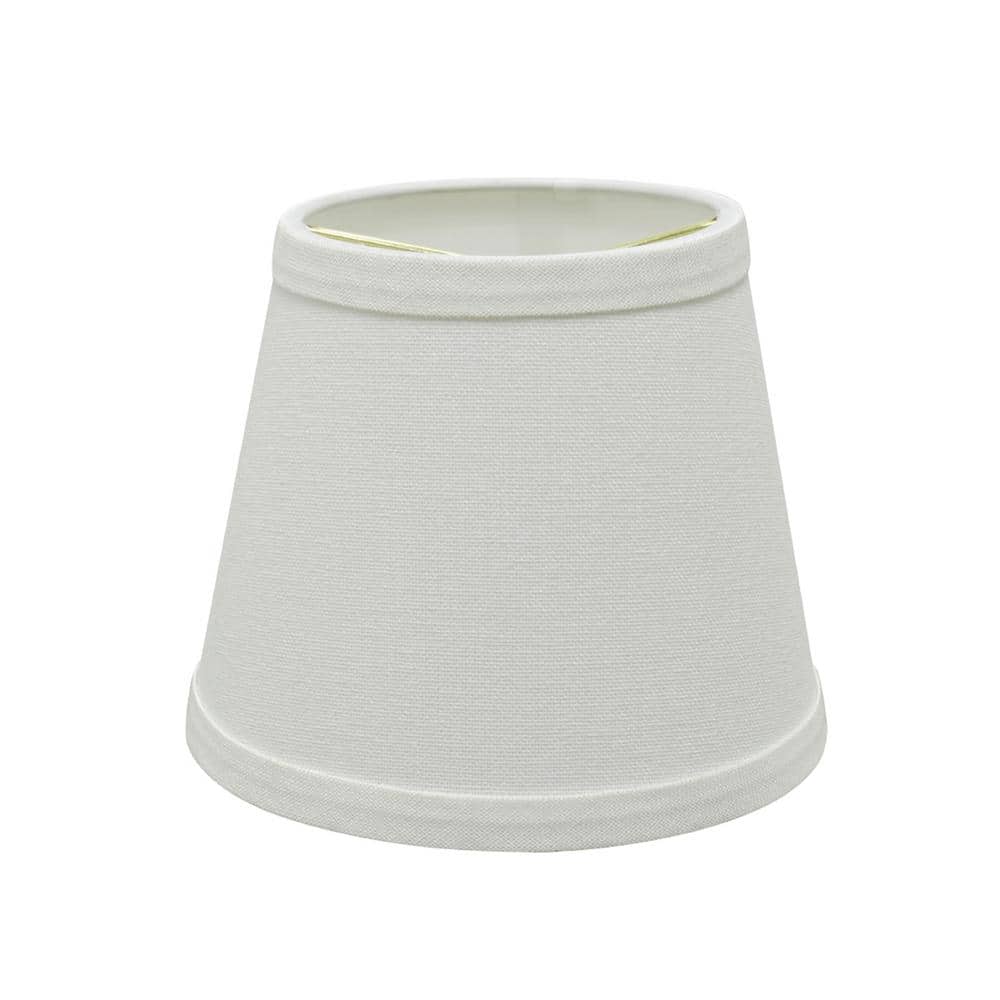 White Linen Empire Chandelier Clip-On Lamp Shades, 6-Pack