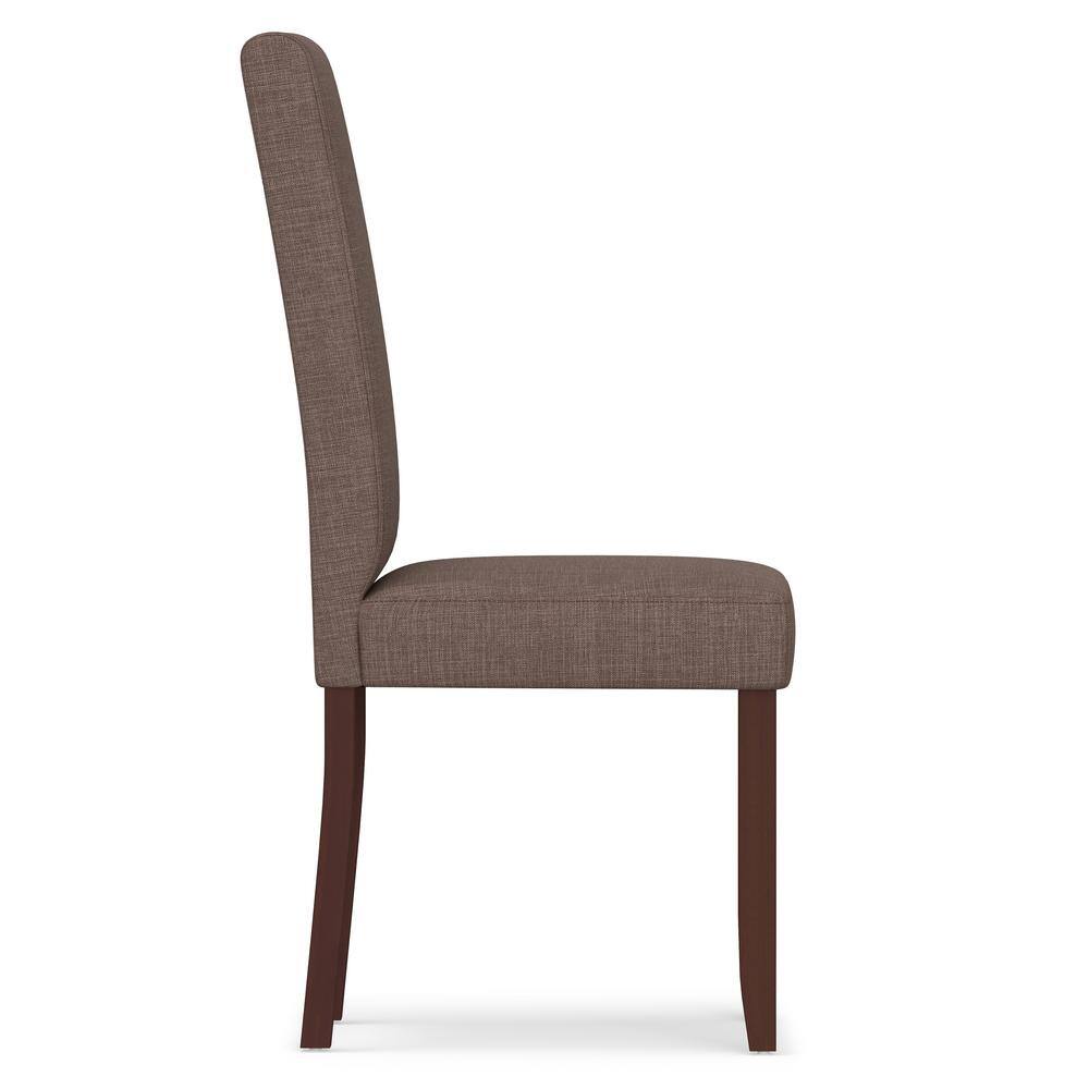 Elegant Light Mocha Faux Leather Parsons Side Chair