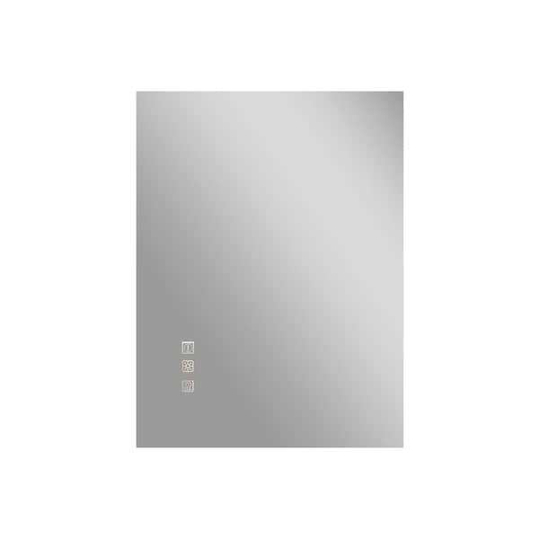 Unbranded 24 in. W x 32 in. H Large Rectangular Frameless Led Anti-Fog Wall-Mount Bathroom Vanity Mirror in Silver(Backlit)