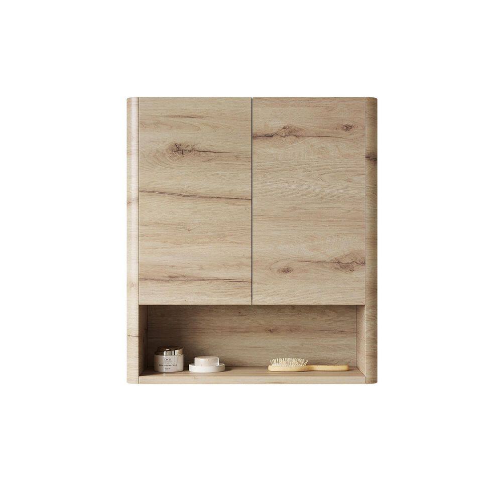 26 in. W x 30 in. H Rectangular White Brown Medicine Cabinet without Mirror Doors and Shelves price history on PriceWatchPro