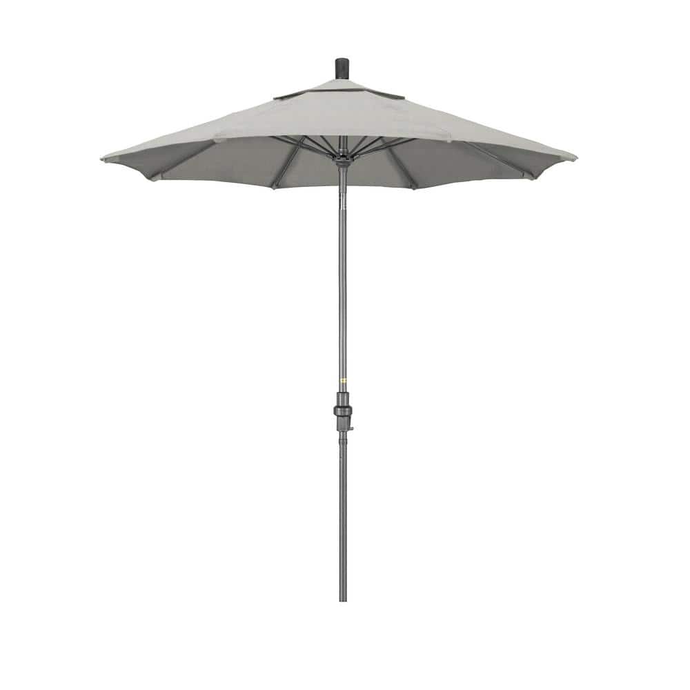 7.5 ft. Grey Aluminum Market Collar Tilt Crank Lift Patio Umbrella in Granite Sunbrella price history on PriceWatchPro