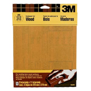 9 in. x 11 in. 220 Grit Very Fine Garnet Sand paper (5 Sheets-Pack)