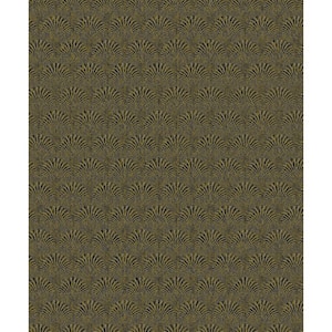 Boutique Collection Gold Metallic Geometric Fan Non-pasted Paper on Non-woven Wallpaper Roll