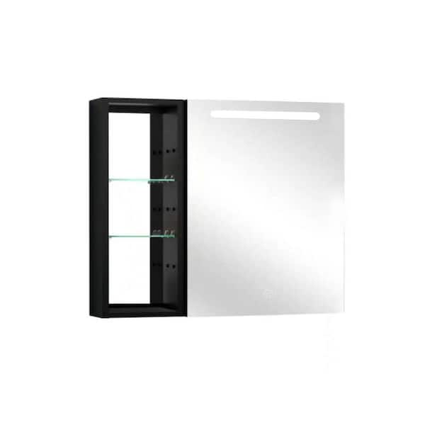 30 in. W x 30 in. H Black Rectangle Aluminum Recessed or Surface Mount Medicine