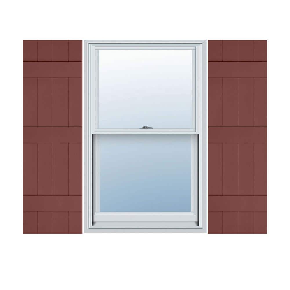14 in. x 73 in. Lifetime Vinyl Custom Four Board Joined Board and Batten Shutters Pair Burgundy Red price history on PriceWatchPro
