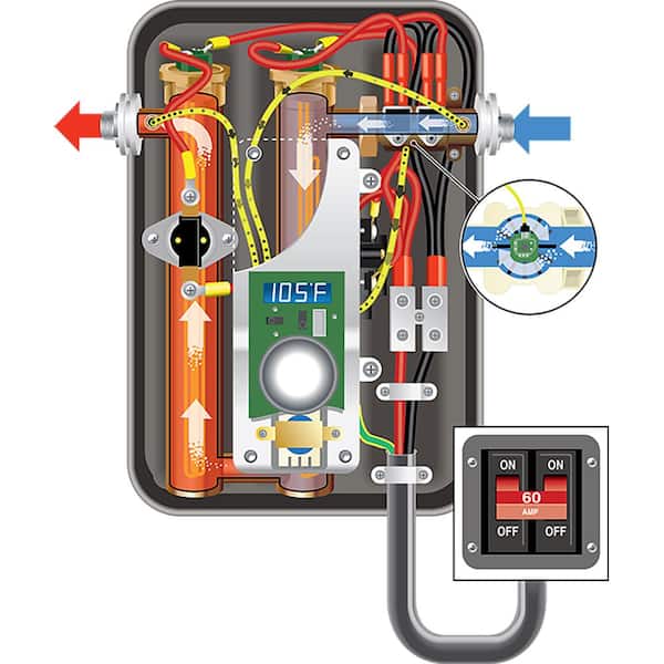 water heater circuit with 120 volt outlet
