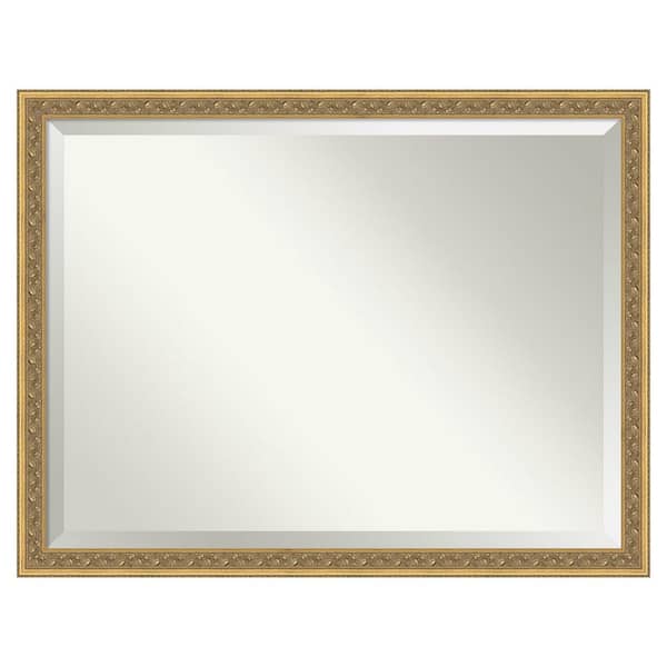 Carter Dark Gold 43.5 in. x 33.5 in. Beveled Traditional Rectangle Wood Framed Bathroom Wall Mirror
