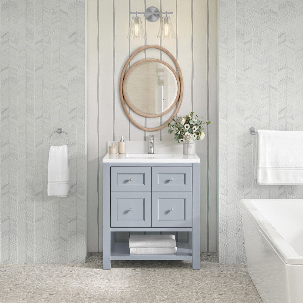 Breckenridge 29.9 in. W x 23.5 in. D x 33.0 in. H Single Bath Vanity Cabinet Without Top in Serenity Blue price history on PriceWatchPro