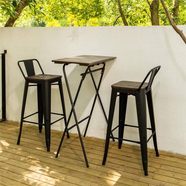 low bar table and stools