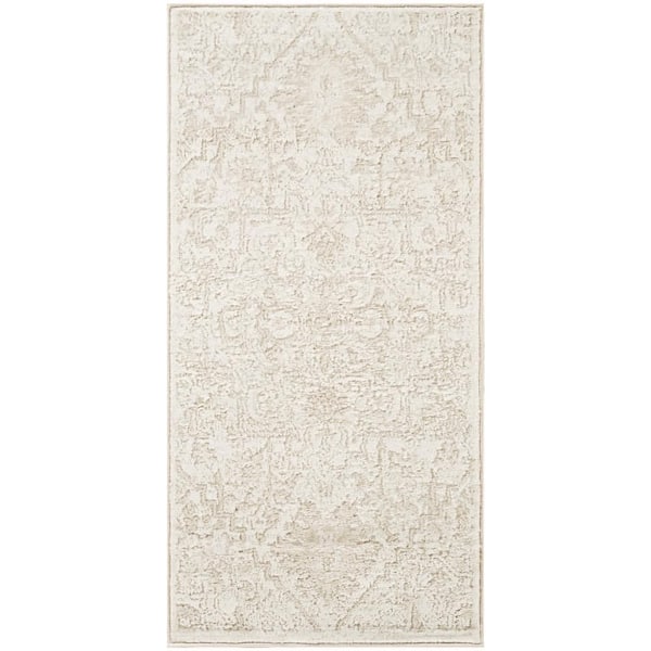 Dekor Ivory 2 ft. x 4 ft. Medallion Traditional Area Rug