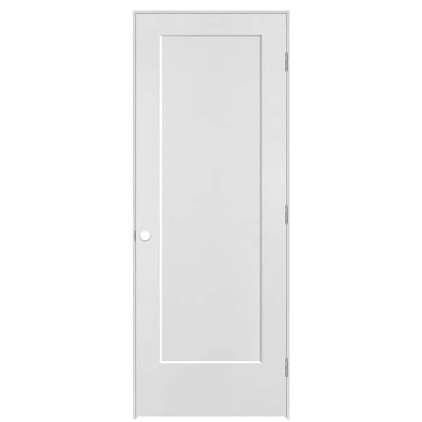 Masonite 30 in. x 80 in. 1-Panel Lincoln Park Left-Hand Solid Core Primed Molded Composite Single Prehung Interior Door