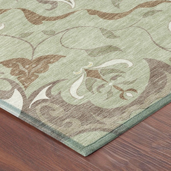 Chantille Machine Washable Indoor/Outdoor Abstract ACN2625 Celery 10 ft. x 14 ft. Area Rug
