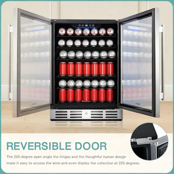 24 in. Built-in Single Zone Beverage Refrigerator with 170 Can 12 oz. Beverage