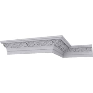 SAMPLE - 2-1/8 in. x 12 in. x 3-3/8 in. Polyurethane Medway Crown Moulding