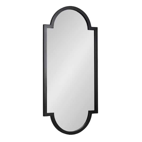 Kate and Laurel Jovie 20.00 in. W x 42.00 in. H Black Irregular Glam Framed Decorative Wall Mirror