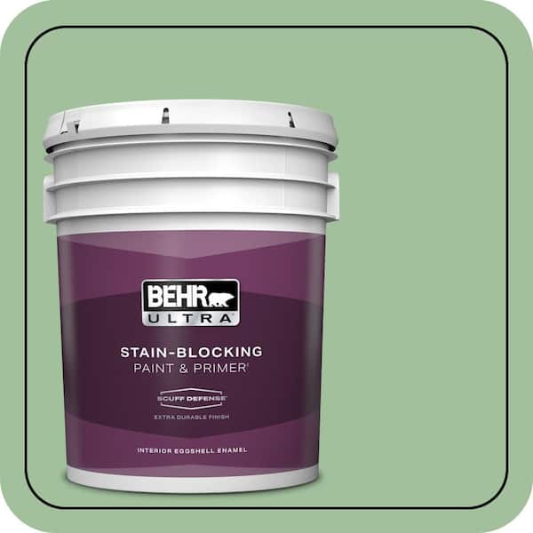 BEHR ULTRA 5 gal. #BIC-25 Spring Sprig Extra Durable Eggshell Enamel Interior Paint & Primer