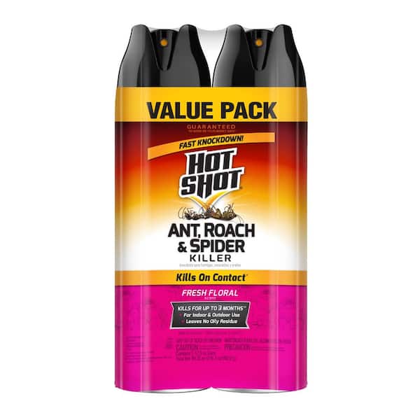 Hot Shot 17.5 oz. Ant, Roach, and Spider Insect Killer Aerosol Spray Fresh Floral Scent (2-Pack)
