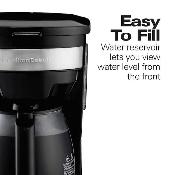 Hamilton Beach 12 Cup Programmable Coffee Maker with Cone Filter, Black  & Stainless - 46895