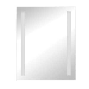 24 in. W x 30 in. H Frameless Rectangular LED Light Bathroom Vanity Mirror in Silver