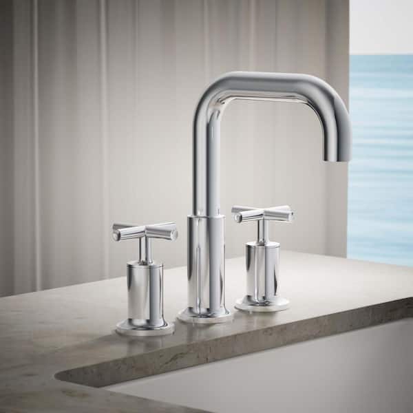 Purist Cross 2-Handle Deck-Mount Tub Faucet in Polished Chrome (Valve Not Included)