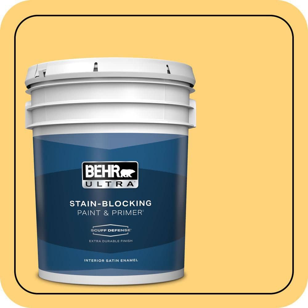 5 gal. #P260-5 Yellow Jubilee Extra Durable Satin Enamel Interior Paint & Primer price history on PriceWatchPro