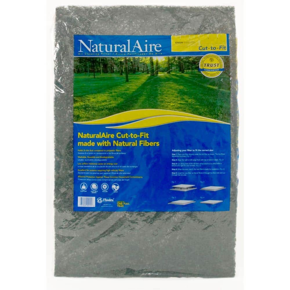 Naturalaire 24 X 36 X 1 Permaire Natural Fiber Cut To Fit Air Filter Merv 5 40655 012436 The Home Depot