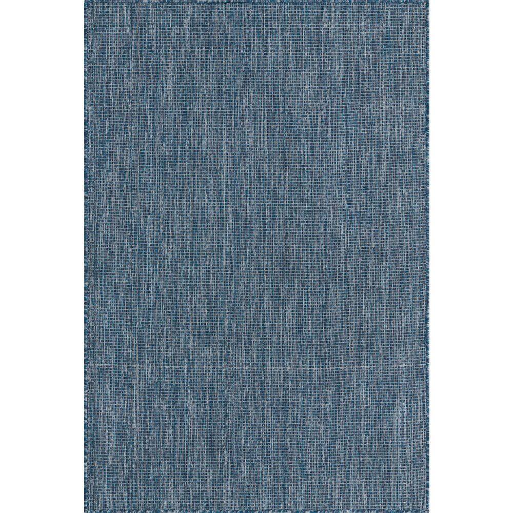 Navy Blue Synthetic 4' x 6' Outdoor Flat Woven Rug