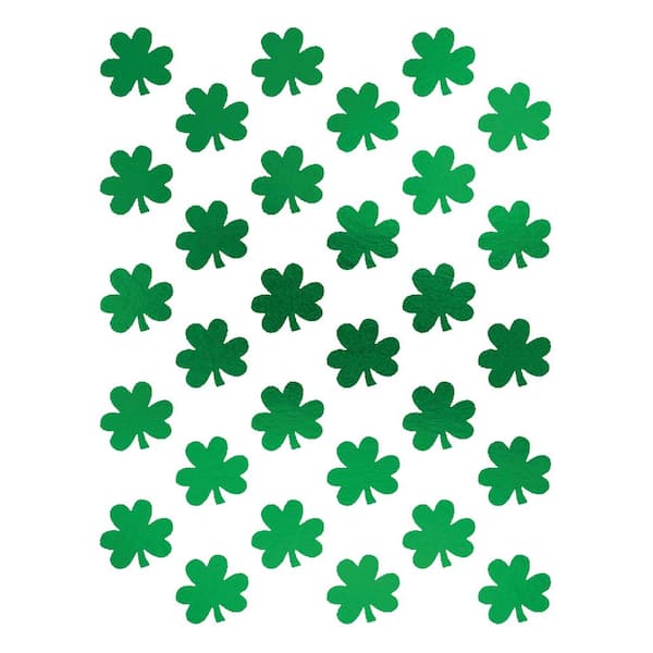 Amscan St. Patrick's Day Foil Metallic Shamrock Stickers (3-Count, 8 ...