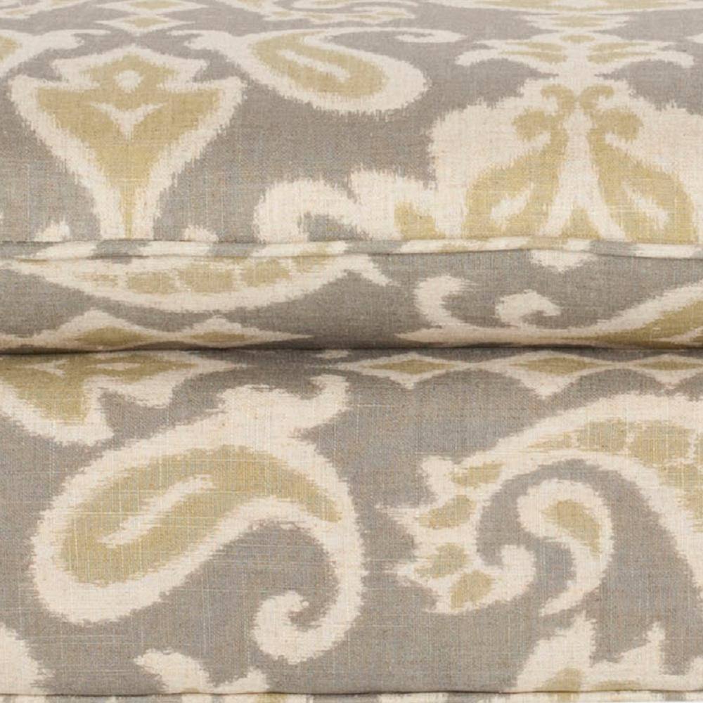 Hampton 52" Gray Linen and Cotton Pillowtop Bench